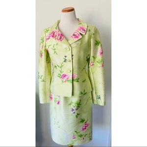 RICKIE FREEMAN TERI JON NITES 2 Piece Silk Blend Dress & Jacket Suit Size 10